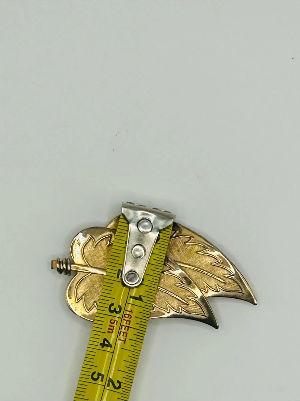 Coro Gold Leaf Double-Leaf Brooch
